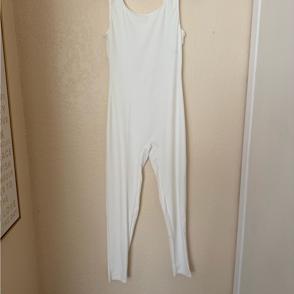 White Sleeveless Jumpsuit